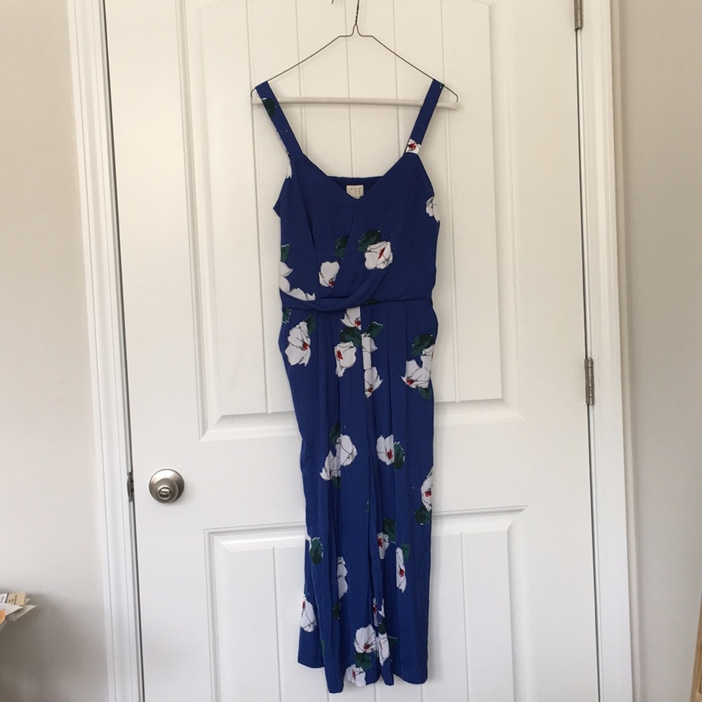 Blue floral jumpsuit